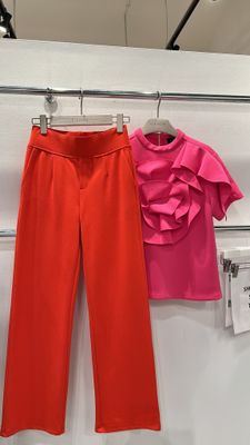 Waist Band Stretched Fitted Pants