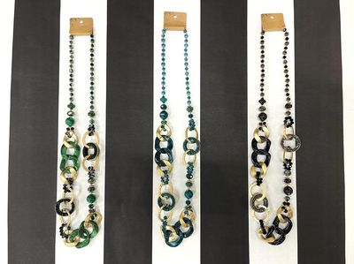 Multi Beads Long Necklace 