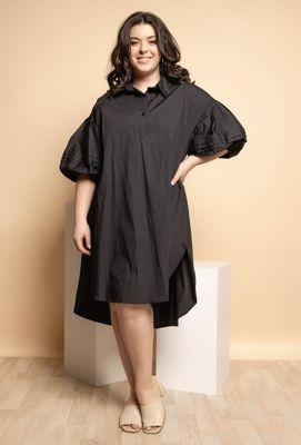 Bubble sleeve One size Cotton Plus Dress