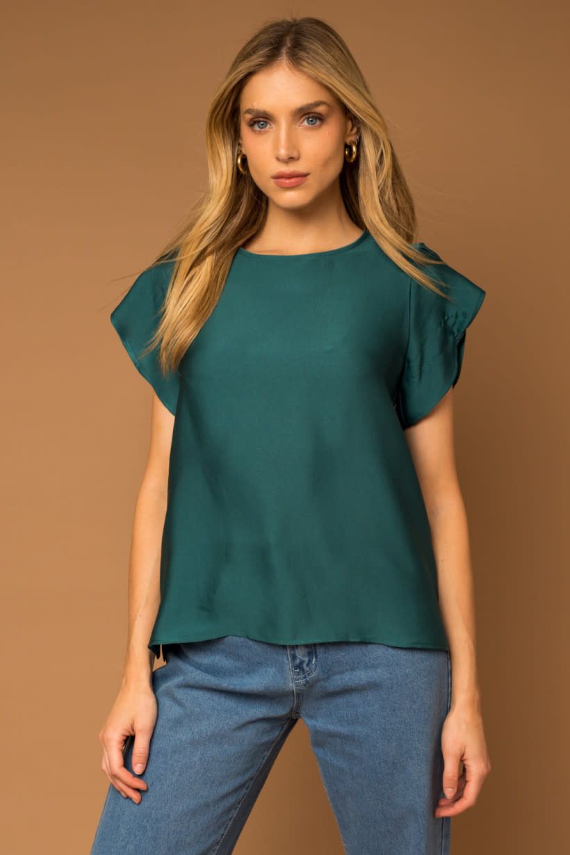 SHORT TULIP SLEEVE TOP