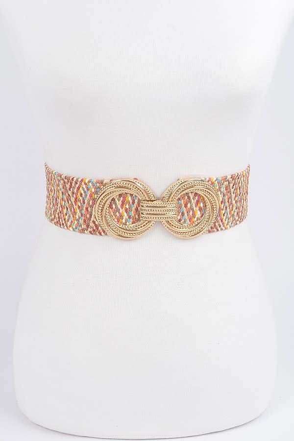 Metal Buckle Stretch Waist Belt