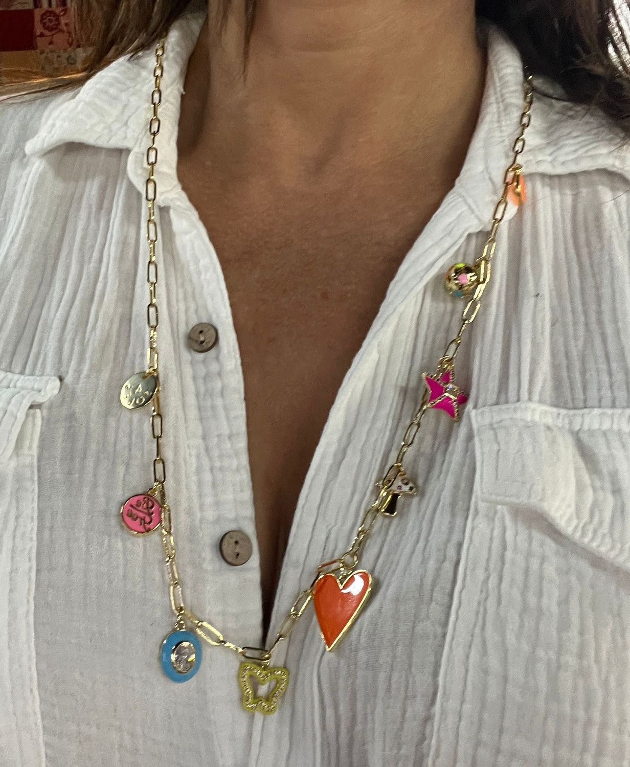 Multi Charms Double Way 4 Soles necklace