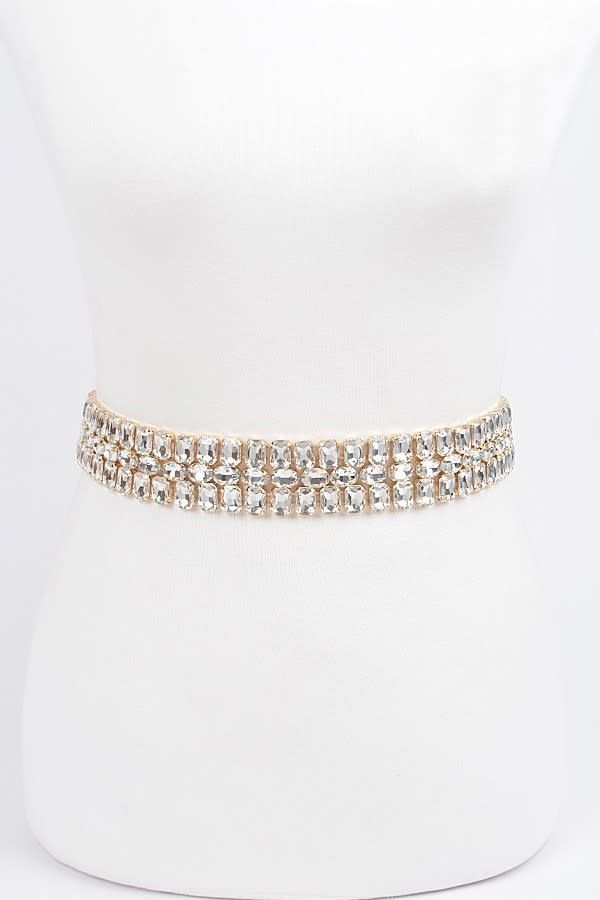 Multi Rhinestone Waist Belt