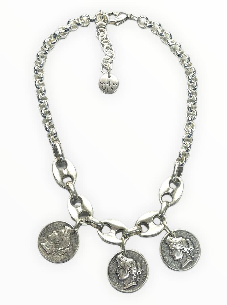 Big Mariner Coin Necklace by 4 Soles