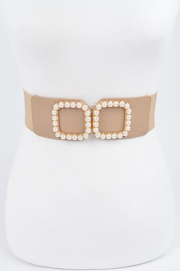 Pearl Buckle Elastic Belt