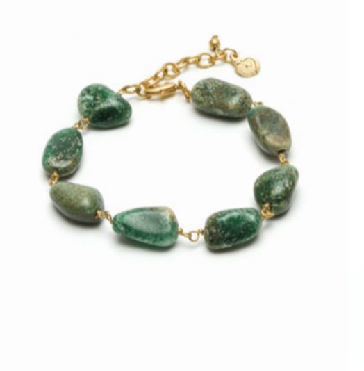 Brazalete piedra agata verde