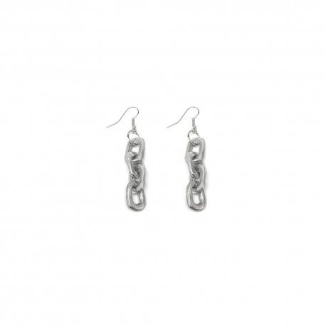 AL17340 - EARRINGS 4 OVALES CHAINE SERRE'