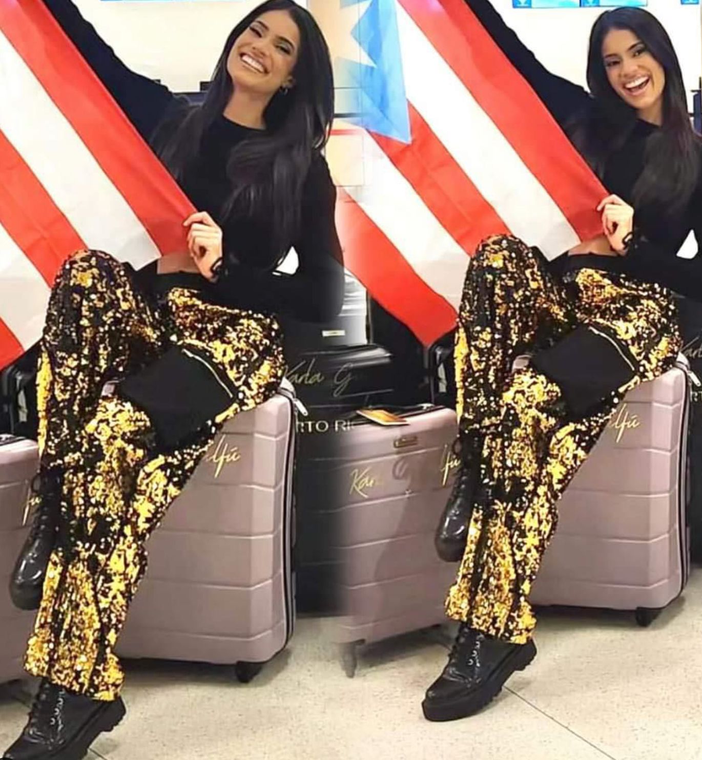 Sequins Cargo pants small