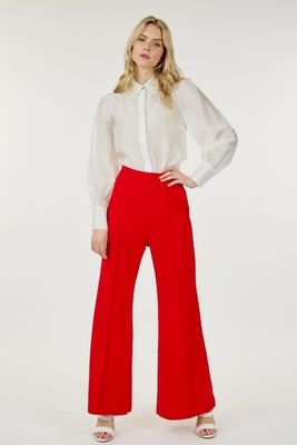 High Waisted Solid Wide Leg Pant