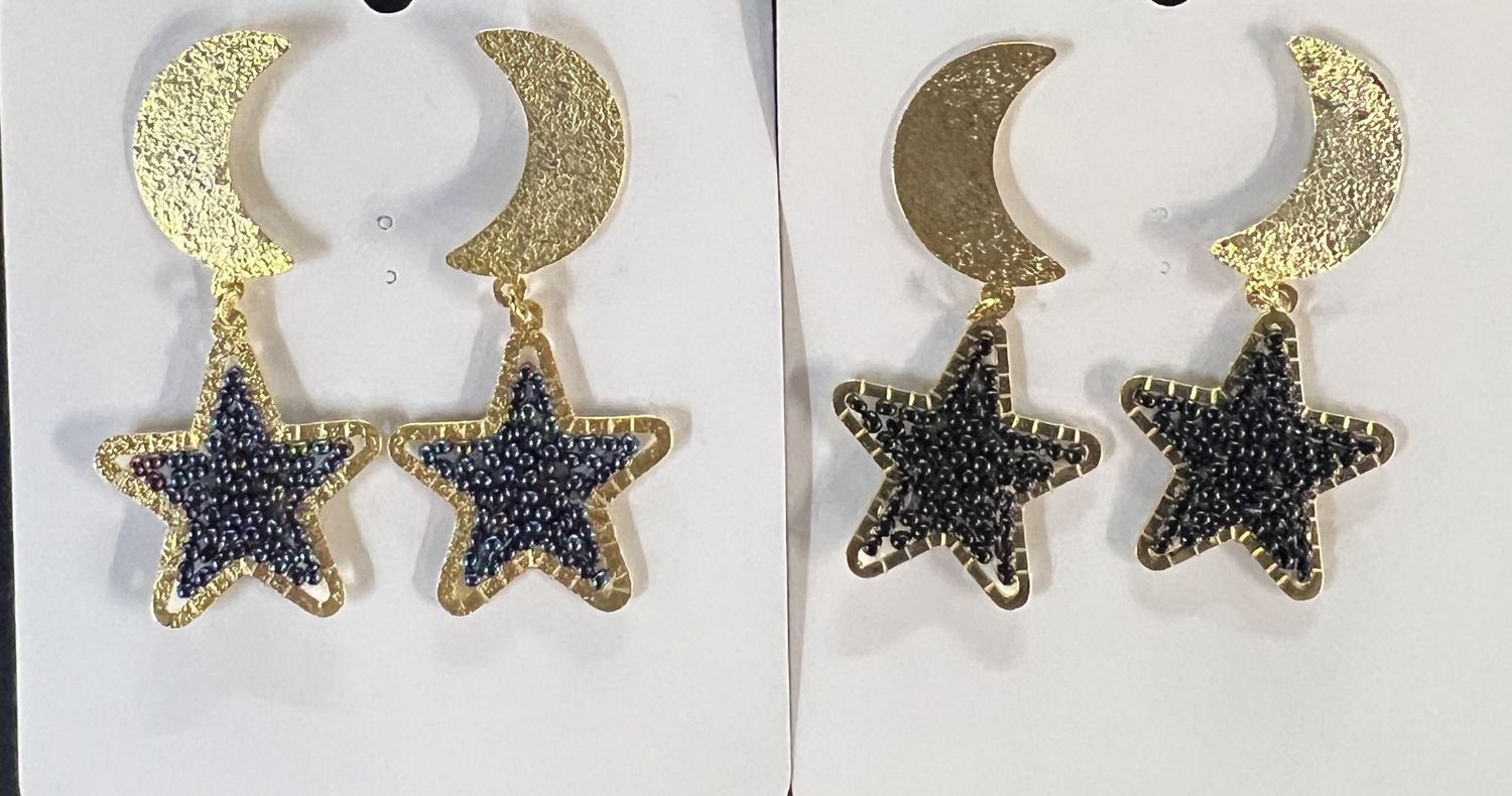 Moon and star earrings
