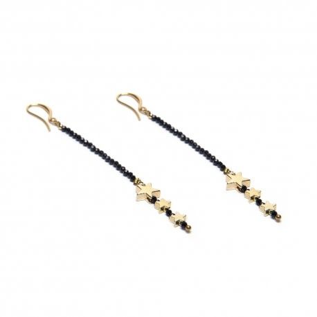 STRAND STARS ONYX EARRING