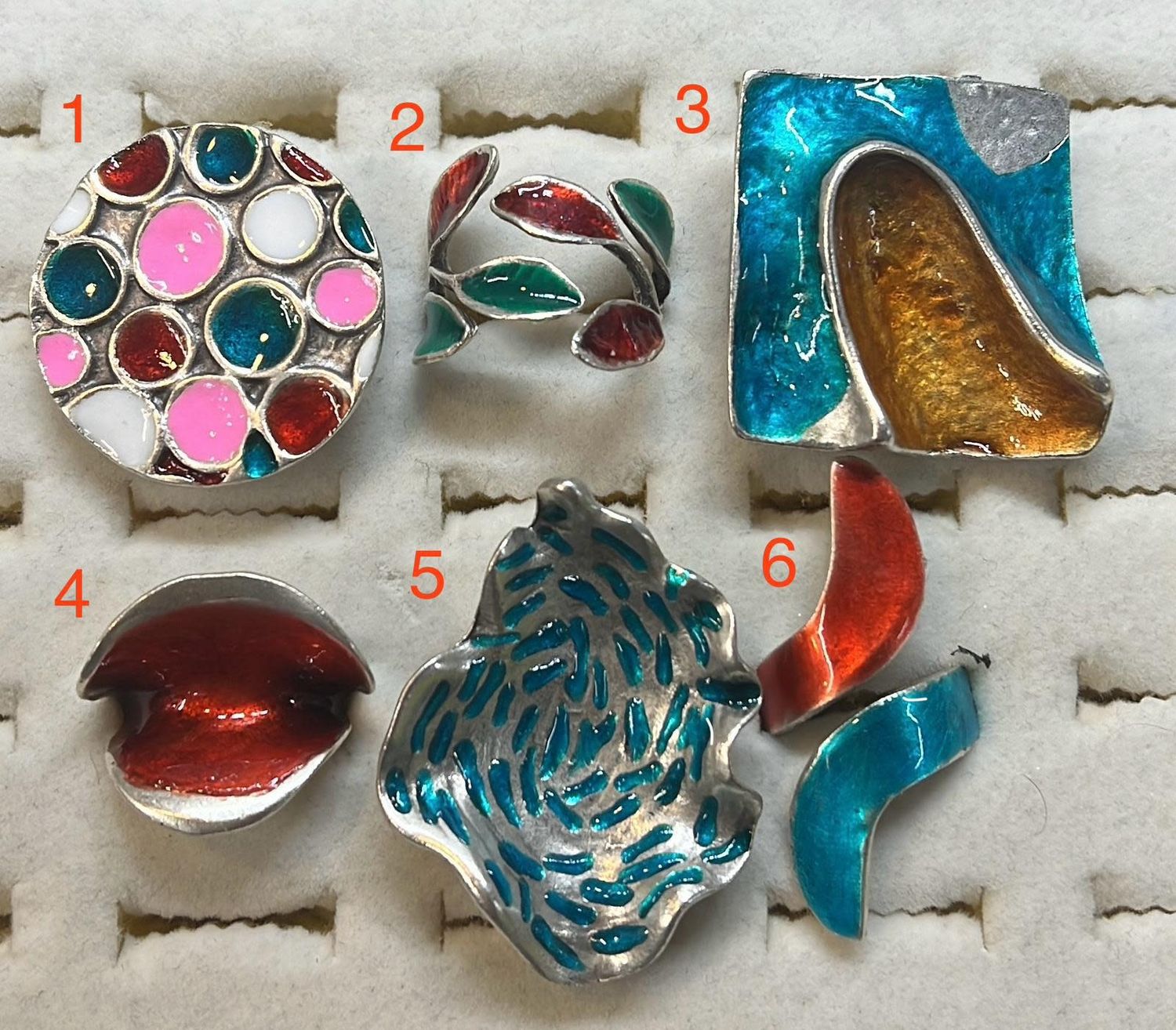 Multi Enamel Adjustable Silver Plated Ring