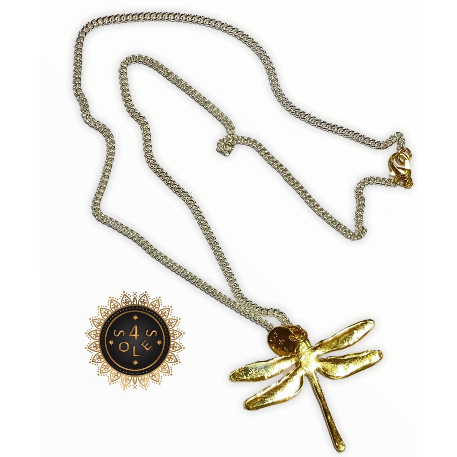 4 Soles Silver Chain with Gold Plated Libelula
