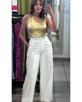 High Waisted Dressy Pants White