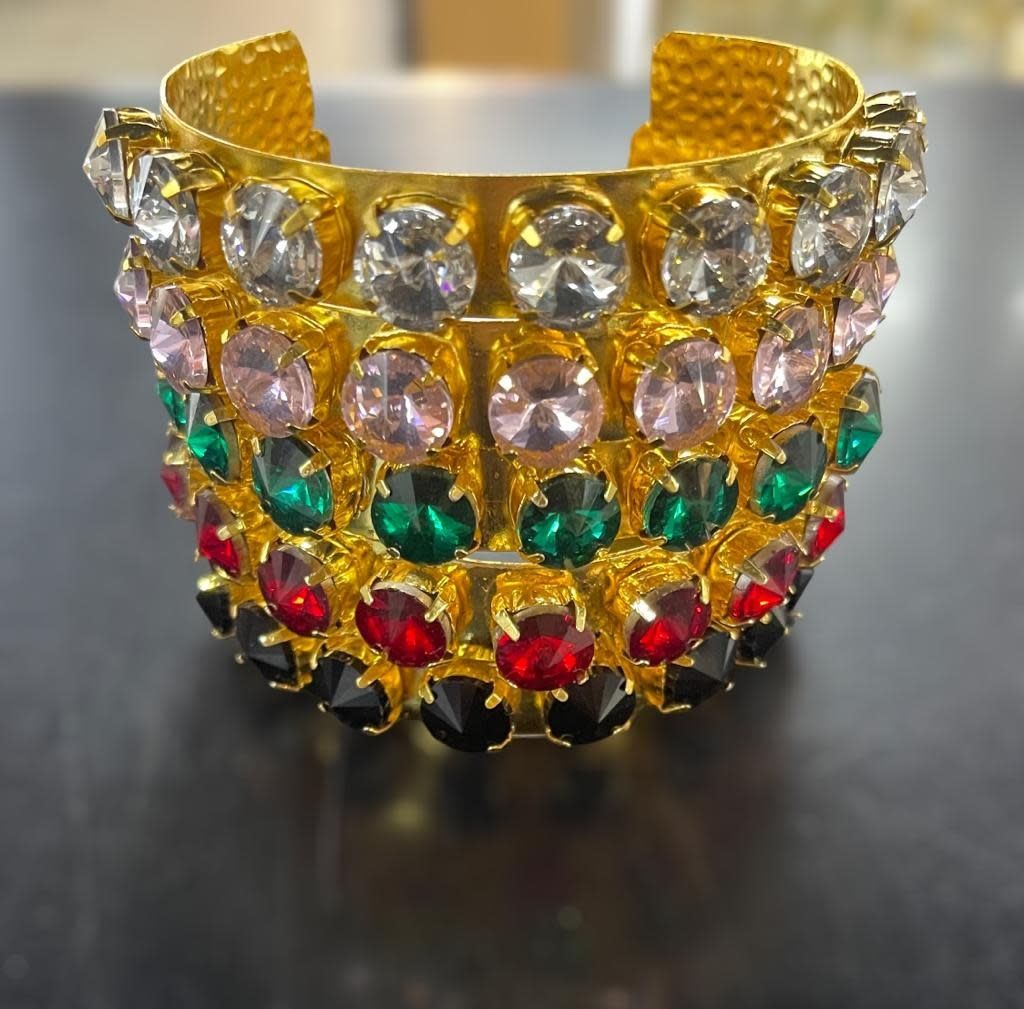 Rhinestone Gold Plated Cuff