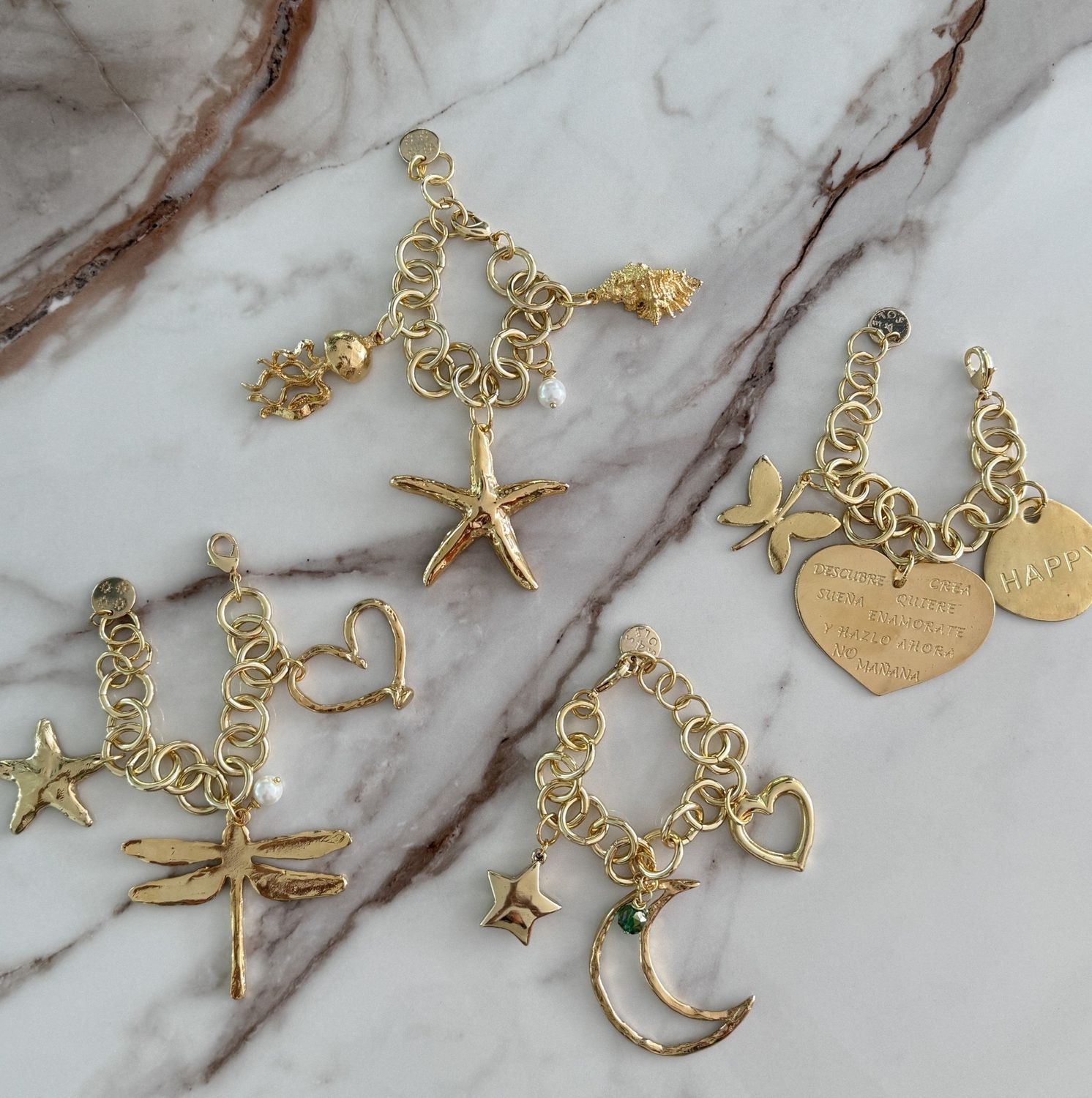 Gold big Charms by 4 Soles