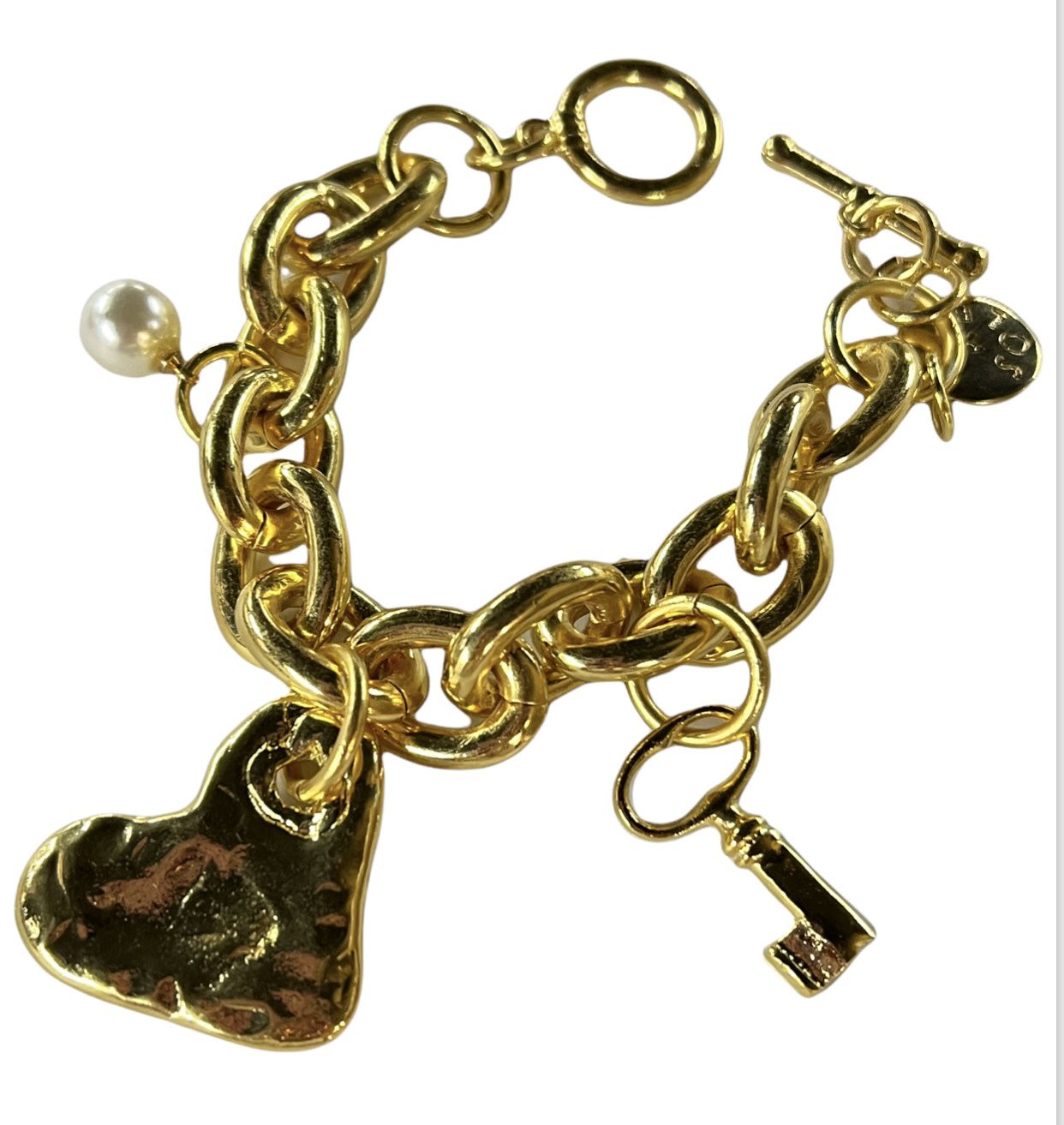 Key &amp; heart 4 soles bracelet