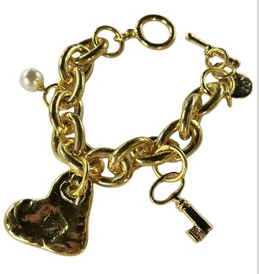 Key &amp; heart 4 soles bracelet