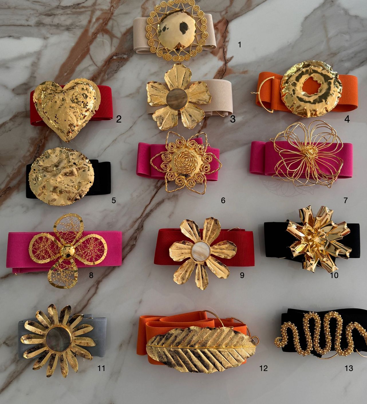 Mix &amp; Match Brass Gold Plated Belts