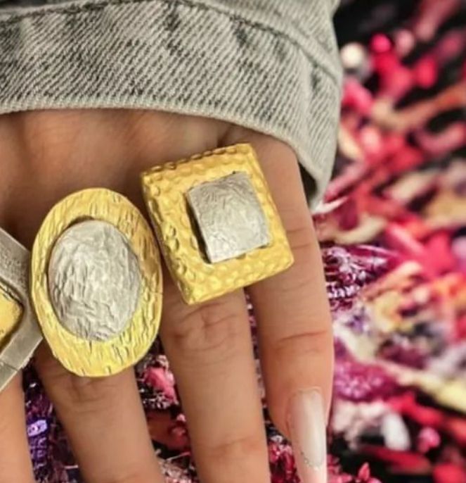 Gold/silver adjustable ring