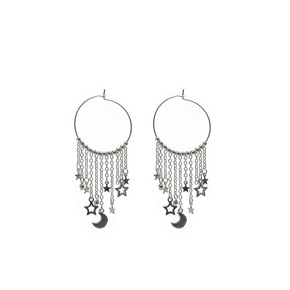 LO80253OR. CERCHI MICRO FILO PENDENTI NOTTE