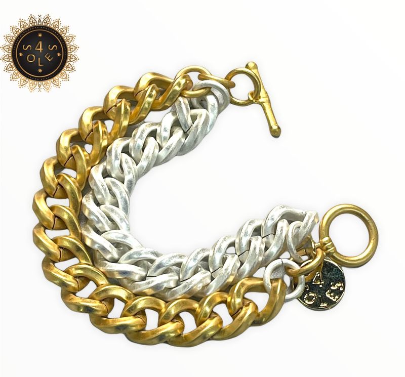 Matte Gold and Silver Bracelet by 4 Soles