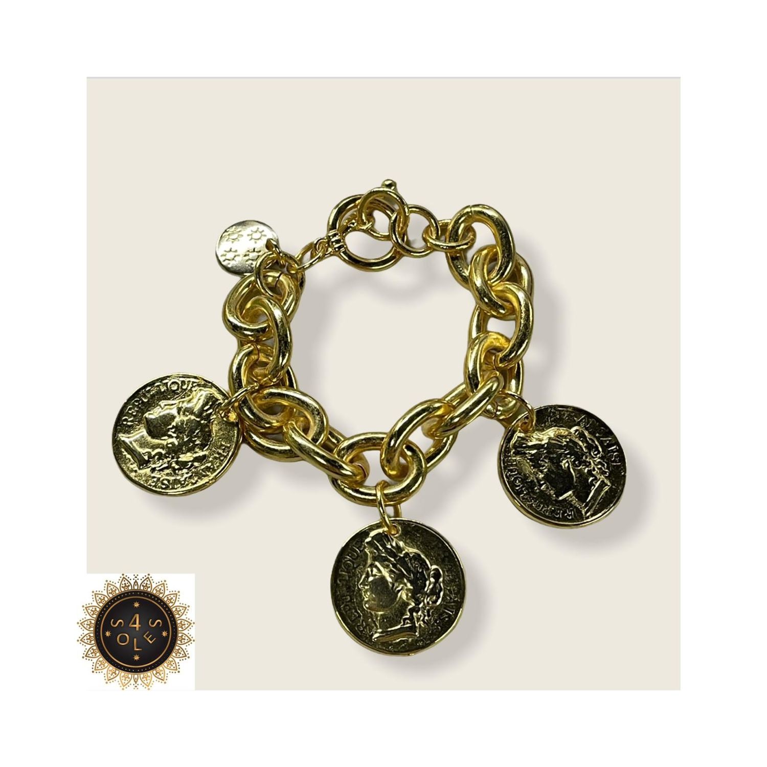 bracelet with coins  4 soles