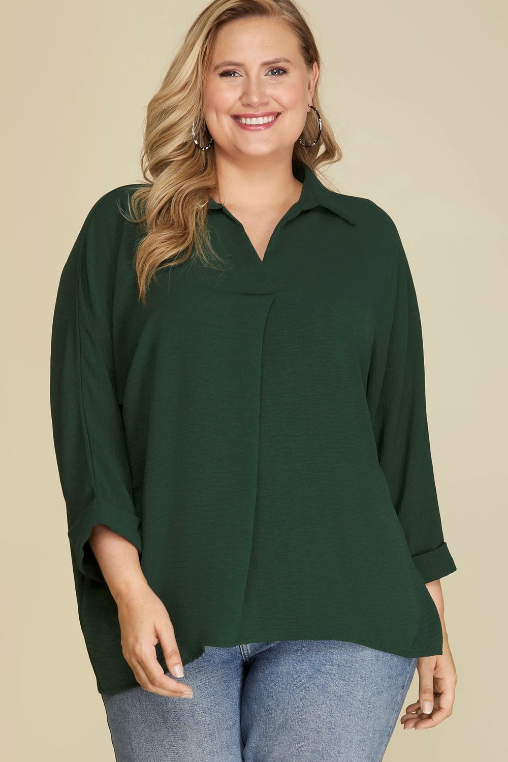 Plus Basic V neck Top