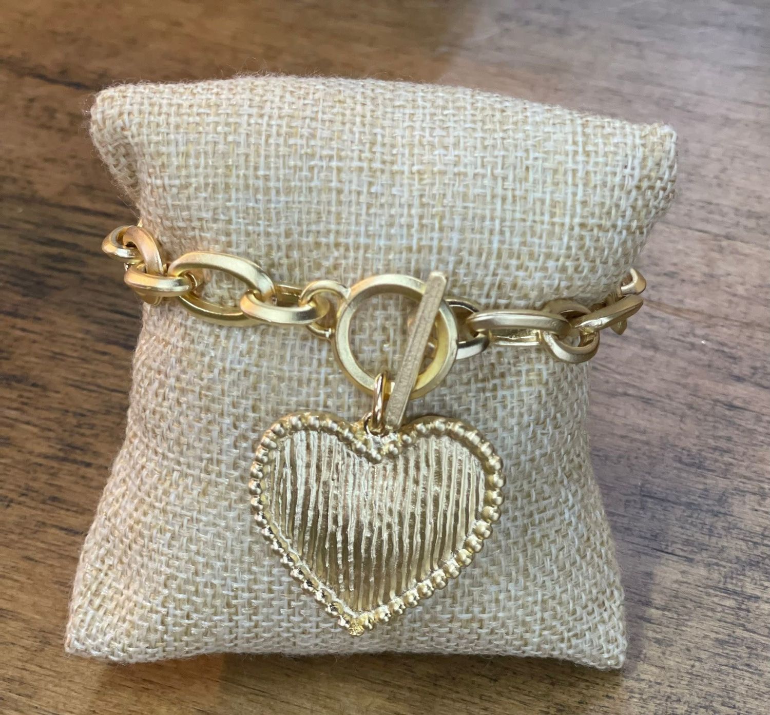 Gold Plated Bracelet with Gold Heart