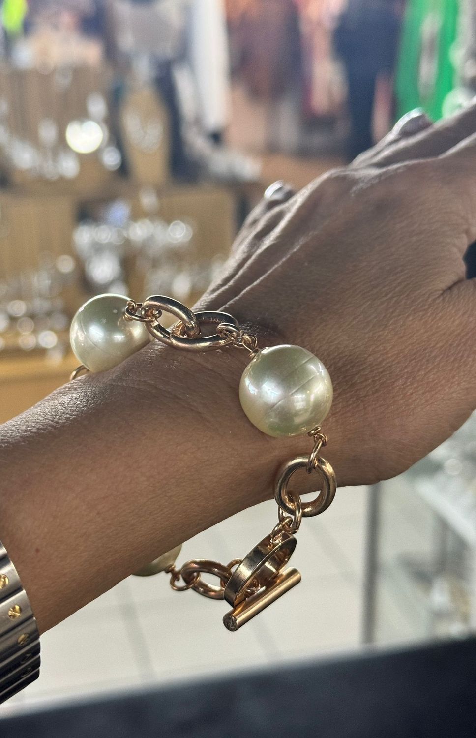 Pearl and Rose Gold Bracelet by 4 soles