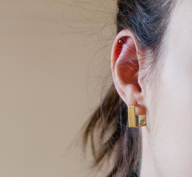 Mini Square Earrings 3/4&quot;