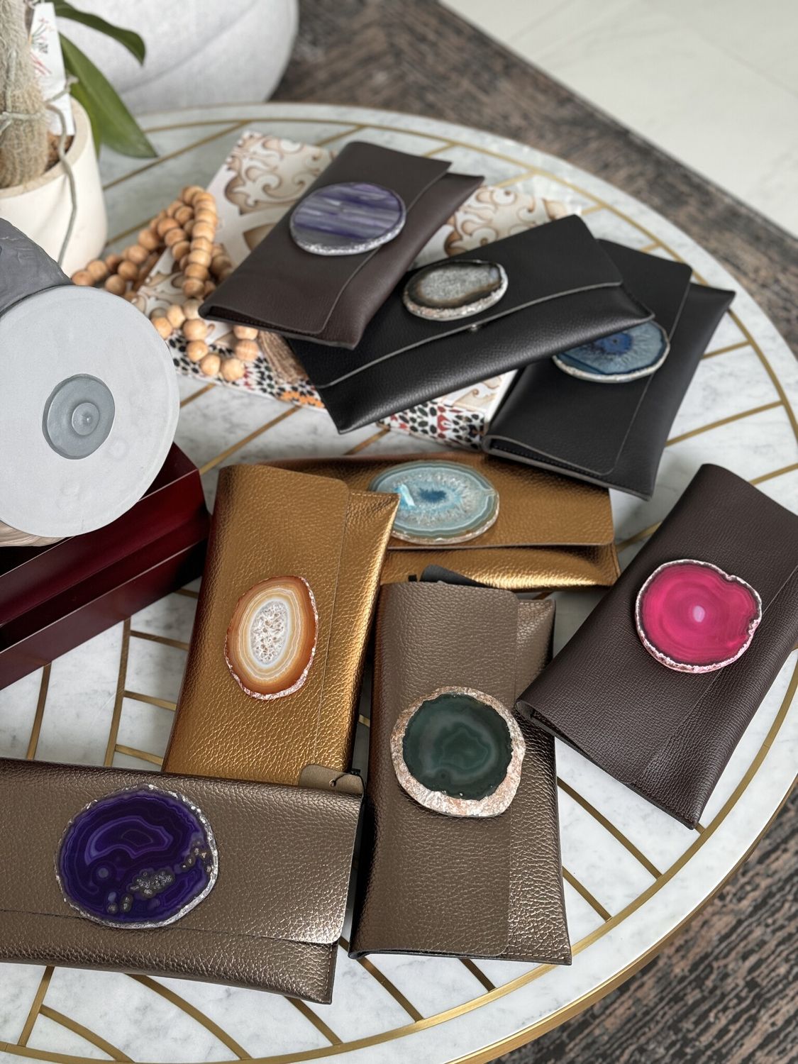 Big Agatha leather clutch