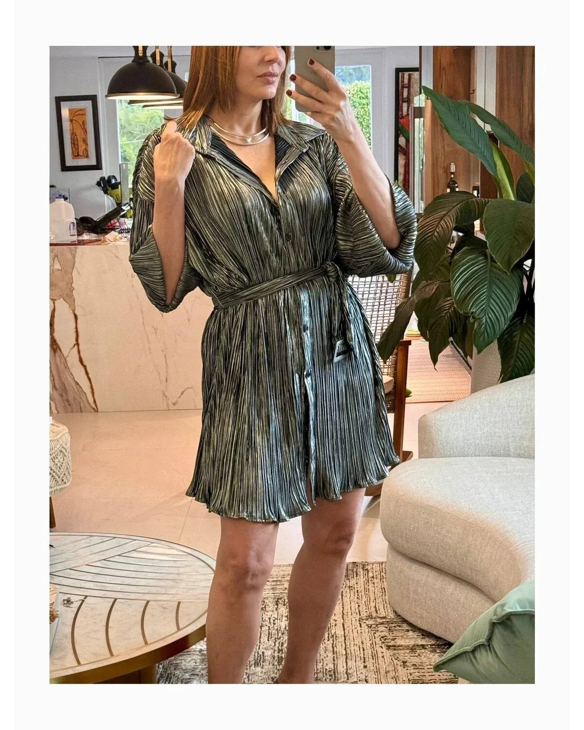 Pleated shirt dress 
