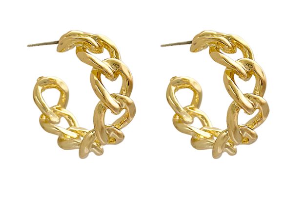 1" Chain Hoop Earring
