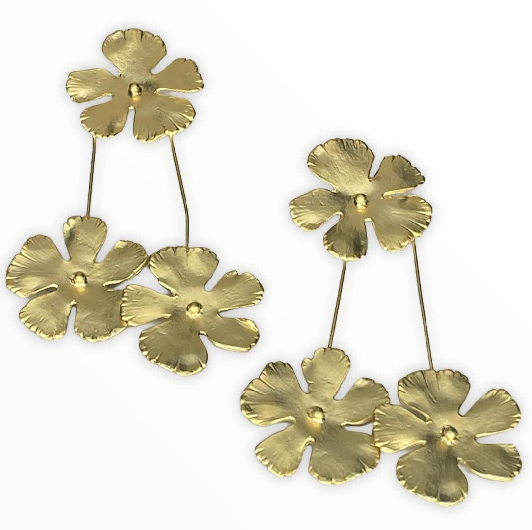 Gold Flower Earrings