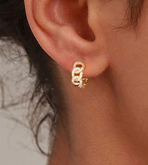 1/2" Gold-plated Cuff Earrings Hoop Earrings