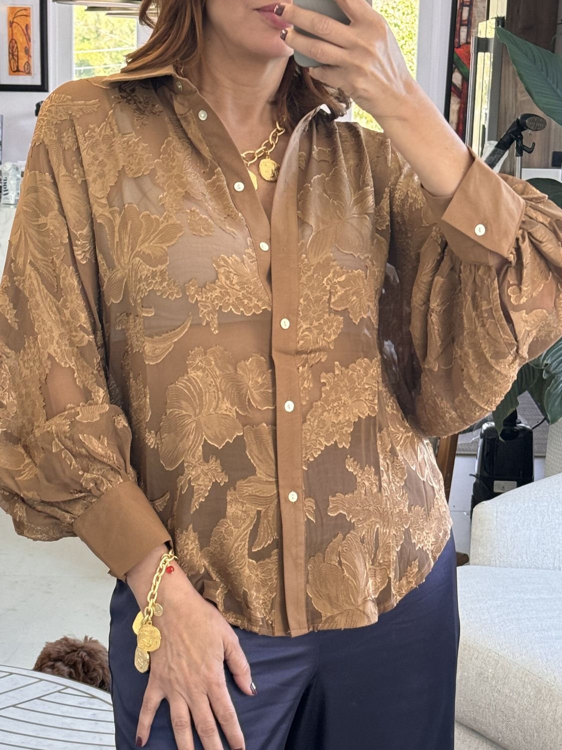 Shirttail Hem Button Down Shirt