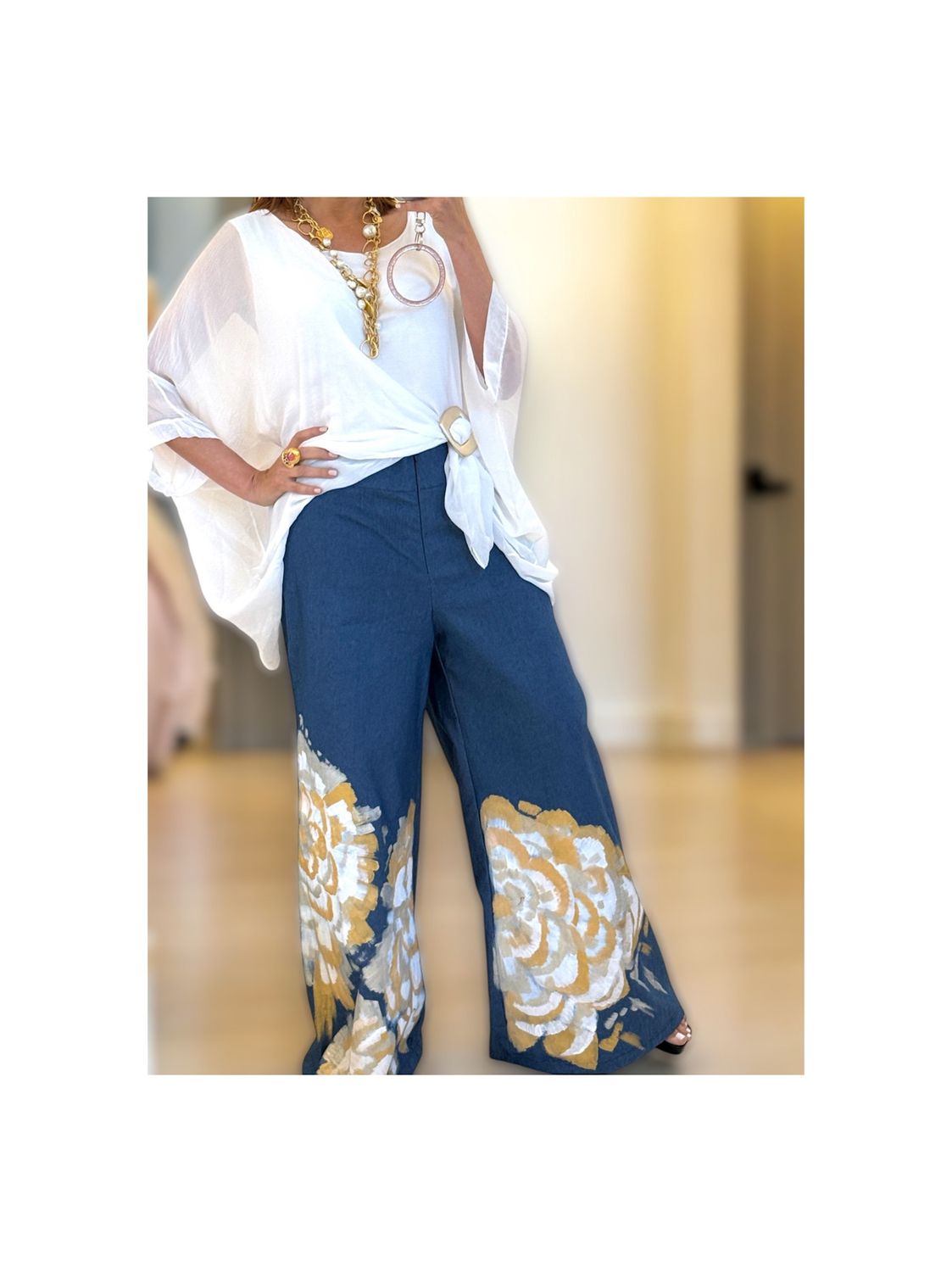 Hand painted palazzo pant by designer 