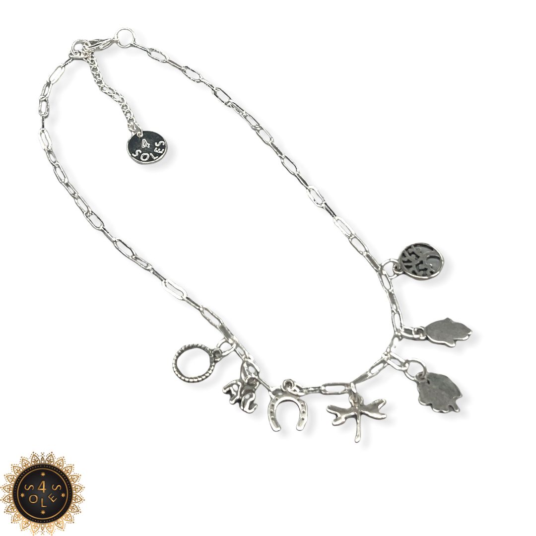 Multi charm silver 16”
