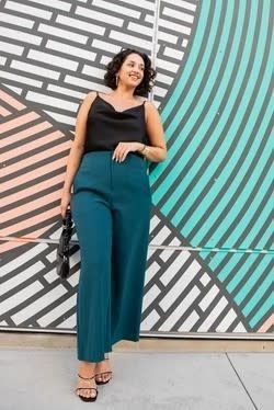 High Waist Wide Pants Teal