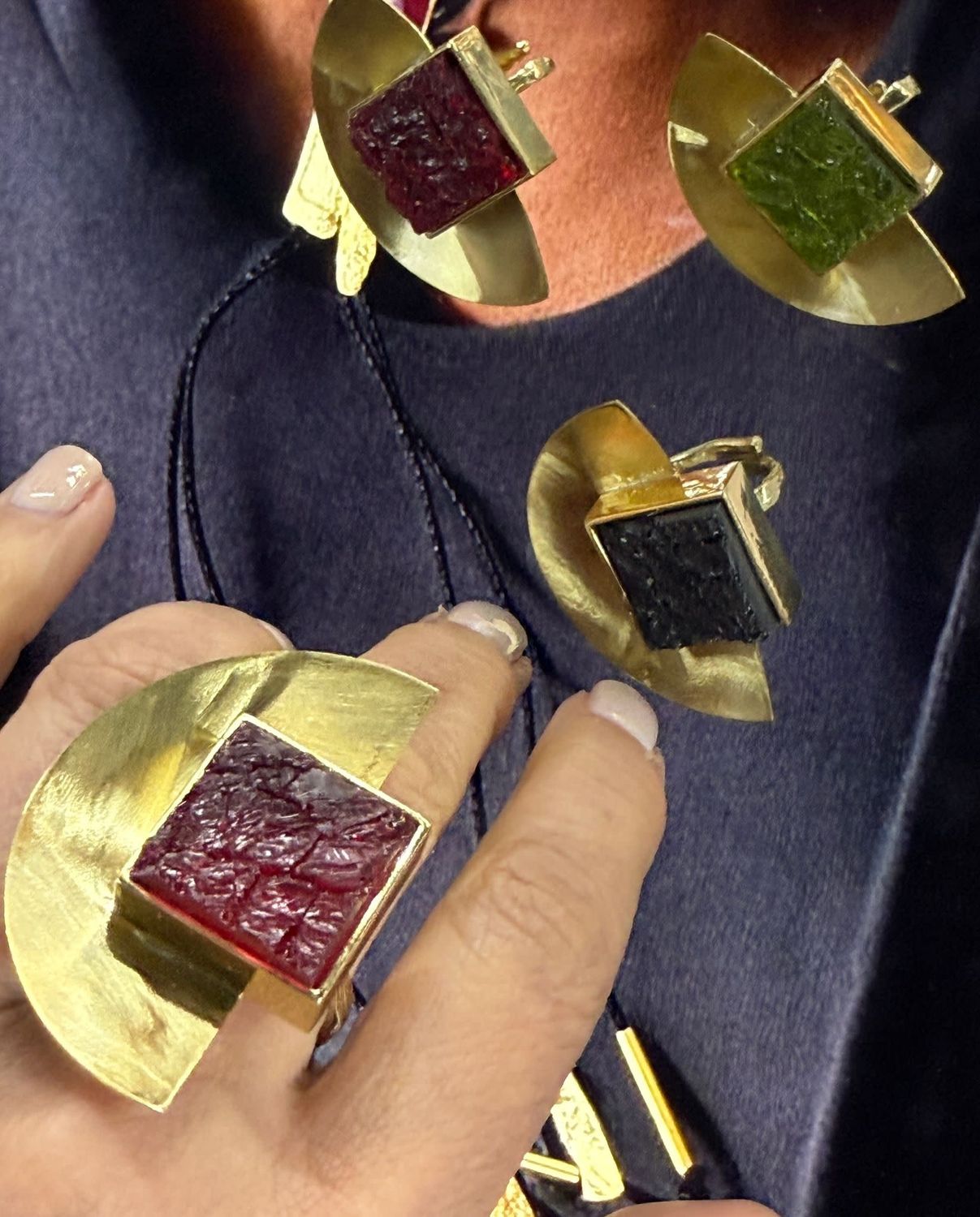 Resin Gold Adjustable ring