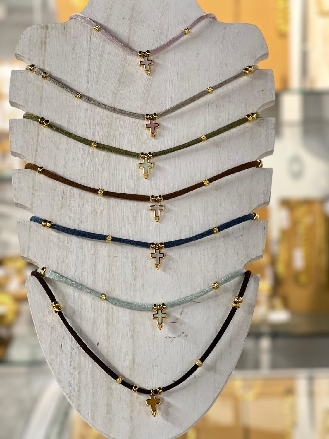 Enamel cross necklaces