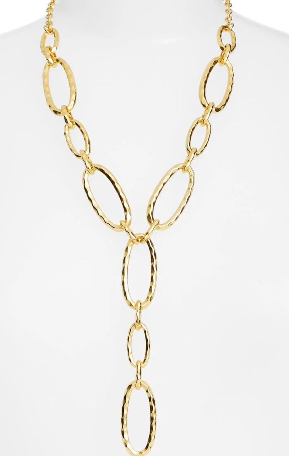 oval links with hammered texture