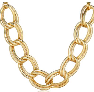 DOUBLE LINK STATEMENT NECKLACE IN GOLD DOUBLE LINK STATEMENT NECKLACE IN GOLD