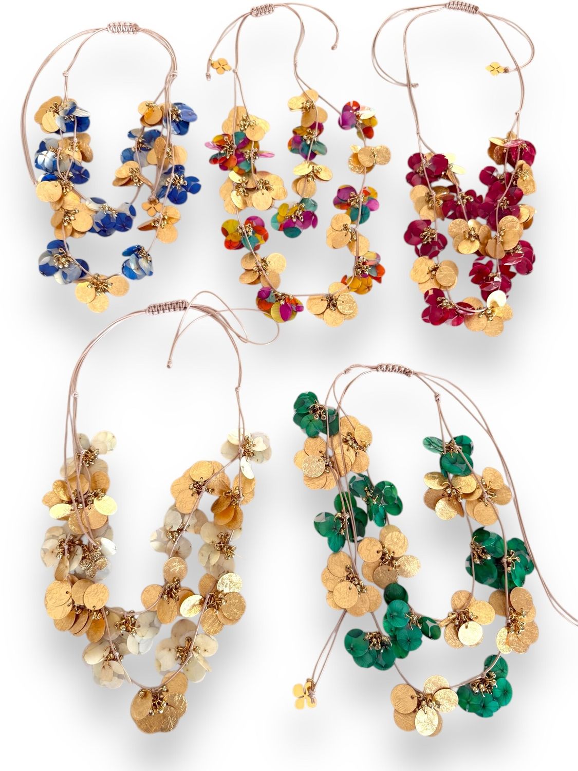 Collar flores encapsuladas 