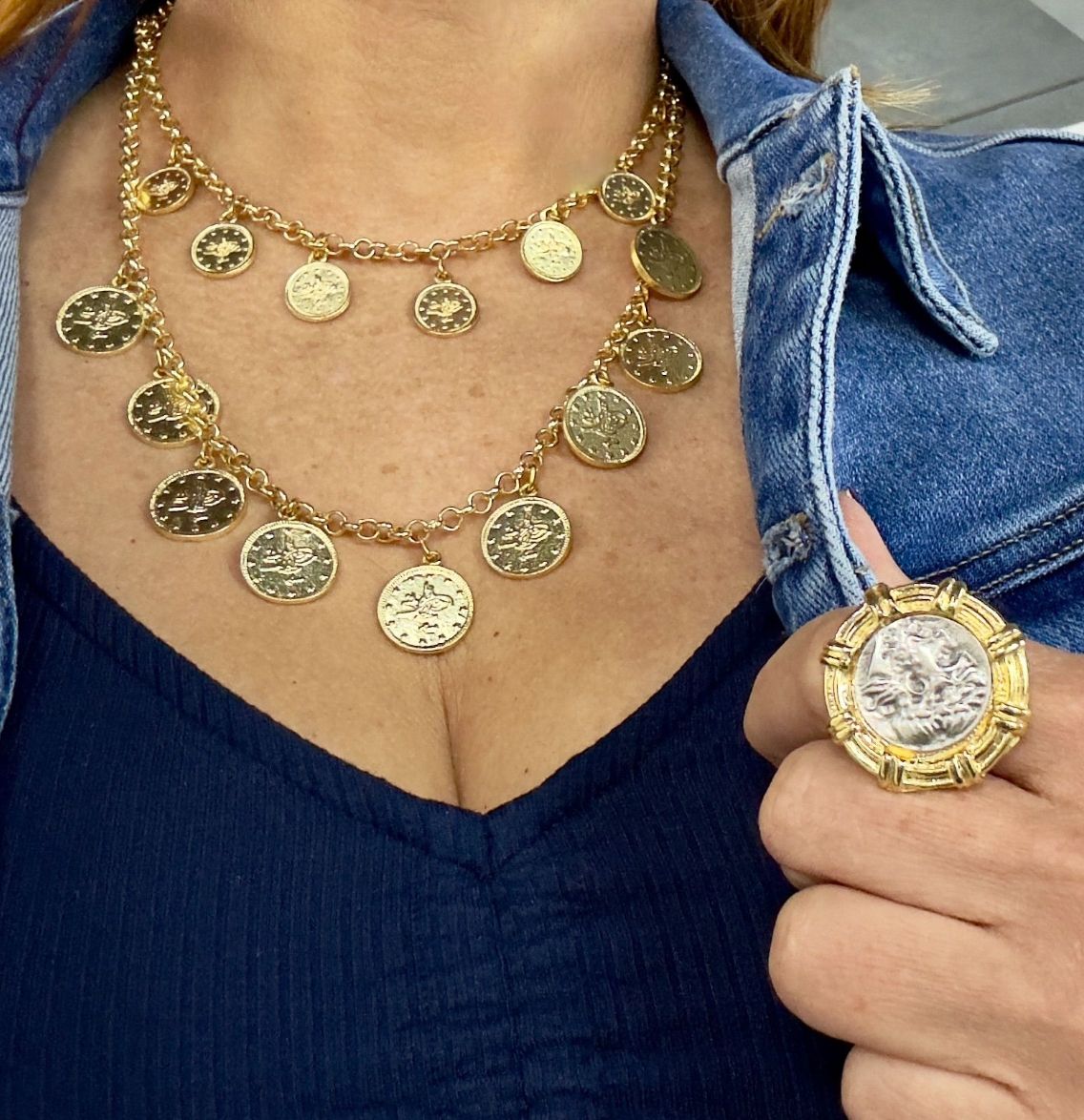 Double Layers Coins Necklace