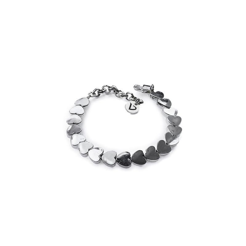 LO10106 BRACCIALE CATENA CUORI GRANDI