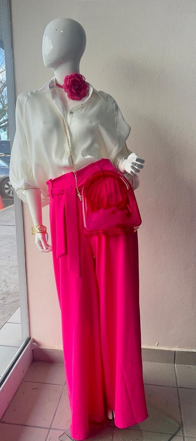 Belted High Waist Pants 