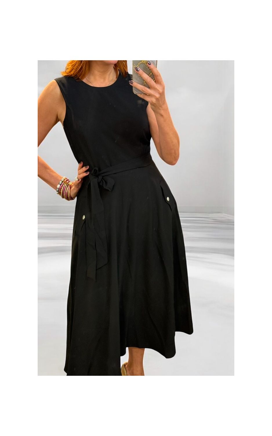 Copy of Slevelees waist Tie Maxi Dress Black