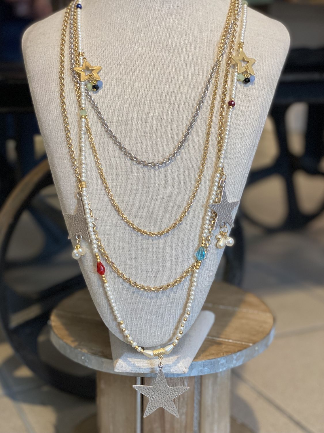 Star and Pearl  Necklace